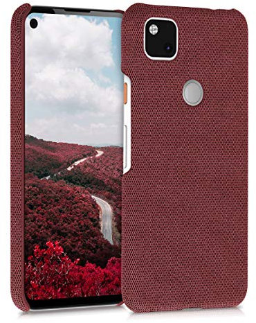 kwmobile Schutzhülle kompatibel mit Google Pixel 4a - Hülle - Stoff Cover Handyhülle - Backcover in Koralle