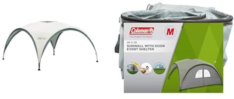 Coleman Event Shelter Pavillon, 3x3m, UV-Schutz + Campingaz Seitenwand für Event Shelter M & Pro M, Regenschutz, Partys, Strände, Festivals, Camping