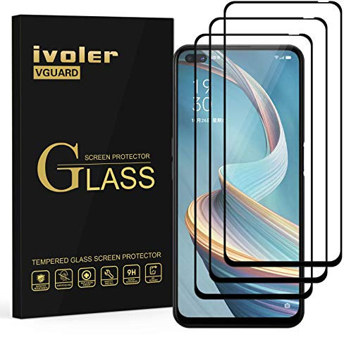 ivoler 3 Piezas Protector de Pantalla para Honor 50 Lite/Nova 8i / OPPO Reno 4Z 5G / Realme GT Neo 3T / Realme GT Neo 2 / Realme GT 2, Cobertura Completa Cristal Vidrio Templado