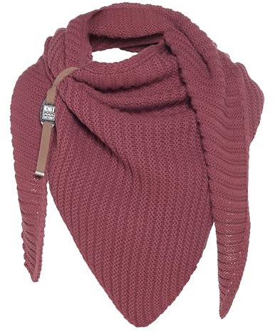 KNIT FACTORY - Demy Dreiecksschal - Damen Strickschal mit Wolle - Winterschal - Herbst & Winter - Winter Dreieckstuch - Tuch Schal für Winter - Hochwertige Qualität - 190x85 - Stone Red