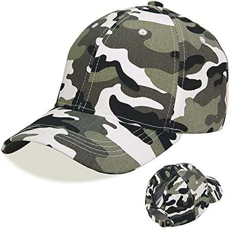 LIVACASA Basecap Damen Pferdeschwanz Baseball Cap Waschbar Hut Atmungsaktiv Cappi Sonnenhut Sonnenschutz Mädchen Kappe Schirmmütze Einheitsgröße Cappy Baseballkappe Kopfumfang Camouflage-B