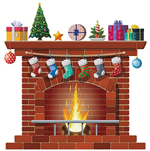 Bontannd Natale Camino Muro Decalcomanie Fai da Te Decorazioni per La Casa Soggiorno Adesivo Murale Camera da Letto Decorazione della Scuola Materna Carta da Parati Poster PVC Design