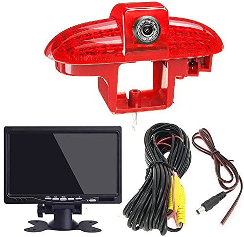 7 Zoll TFT LCD Bildschirm Auto Monitor + Bremsleuchte Auto Dach Rückfahrkamera Ersatz für Opel Vivaro Surf Concept/Life/Movano X70 Kasten/Vauxhall/Combo/Fiat Scudo 220 270/Talento/Citroen Jumpy