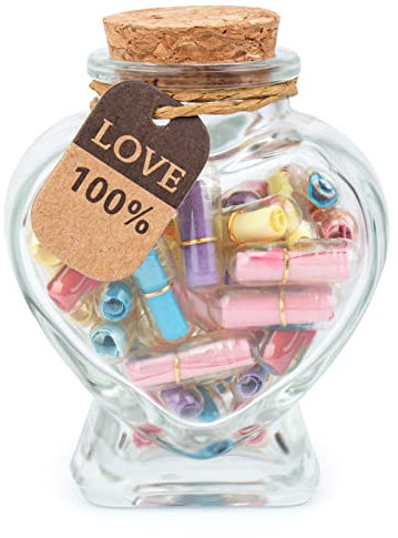 XHDAI Capsule Letters Message in a Bottle Glass,Capsule Message Pills/Love Letter/Cute Gifts Ideas for Boyfriend/Girlfriend. (Transparent 50PCS)