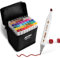 ABEIER Alkohol Marker Stifte Set,48 Farben Pinsel Marker Stift Doppelspitze Filzstifte Brush,Pinsel Alkoholmarker für Zeichnen, Skizzieren,Kalligraphieren,für Kinder,Lehrer,Büro&Schulbedarf