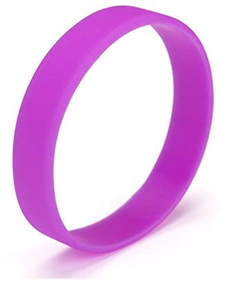 PJRYC 50pcs Deportes de Pulsera de Goma Pulsera sólida Pulseras de Silicona Amistad Bandas de Mano Brazalete de Baloncesto Brazalete Accesorios (Length : Teen 180x12x2 mm, Metal Color : Purplish Red)