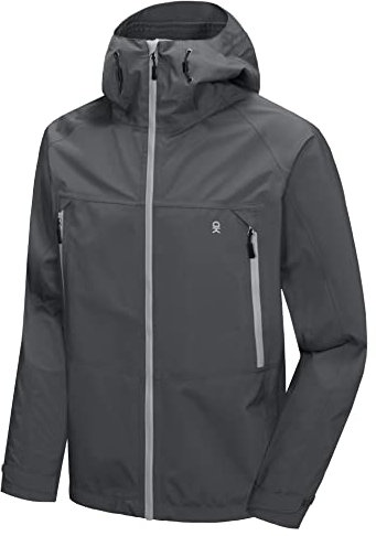Little Donkey Andy Veste de pluie pour homme imperméable et respirante - Léger et coupe-vent - Veste softshell - Pour la randonnée, le vélo, les voyages, B. Gris, L