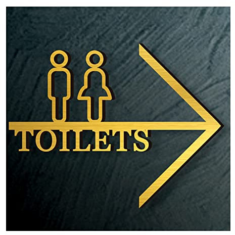 YANYUESHOP Acryl-Toilettenschild, Toiletten-Wegweiser, Herren- und Damen-Toilettenschild mit Pfeil, für Büro-Restaurants, Hotels, Supermarktbedarf, drinnen und draußen