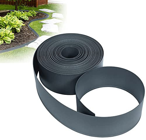 XMTECH Bordure de pelouse en plastique anthracite - 20 m - Facile à travailler