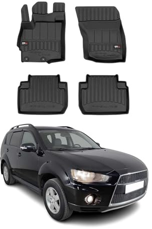 OMAC Fußmatten für Mitsubishi Outlander PHEV 2013-2021 TPE 4X | Premium, Gummimatten, Automatten, Allwetter, fahrzeugspezifisches Produkt, 3D-Passform, Antirutsch, wasserdicht