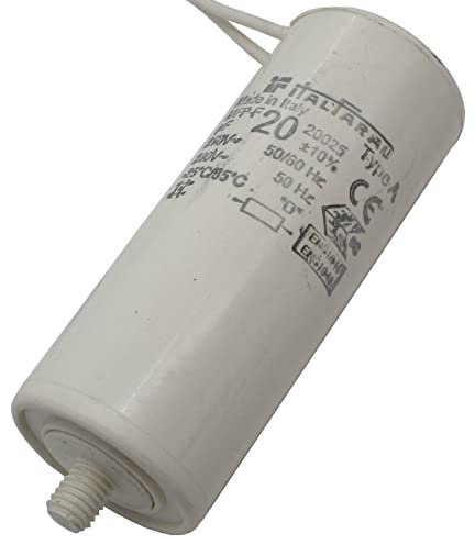 Kondensator 20µF 250V 36x92mm Kabel 15cm Italfarad 20uF