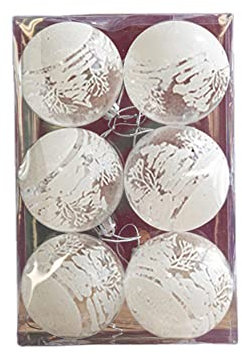 6 Stück Weihnachtskugeln 6 cm transparente Christbaumkugeln Weiss Schneeball Weihnachtsbaum Anhänger dekorative Weihnachtskugeln Plastik Kugeln Deko Hängender Kugel für Weihnachtsbaum,#4