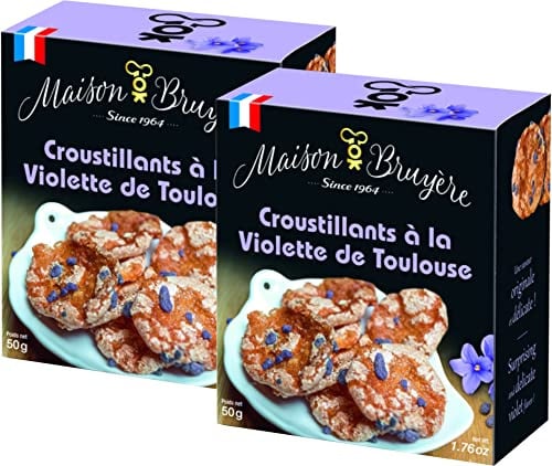 Knusprige Veilchen-Kekse - Veilchen Crunchies aus Toulouse 2x50g / Maison Bruyère, Frankreich
