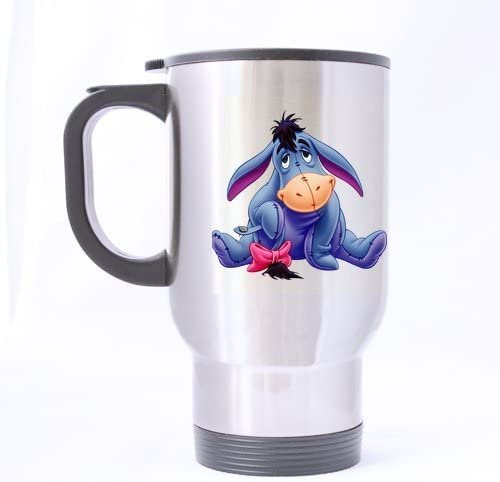 Cutest Eeyore Birthday, Christmas, Gift for Boy, Girl Stainless Steel Silver Travel Tea/Coffee Mug.