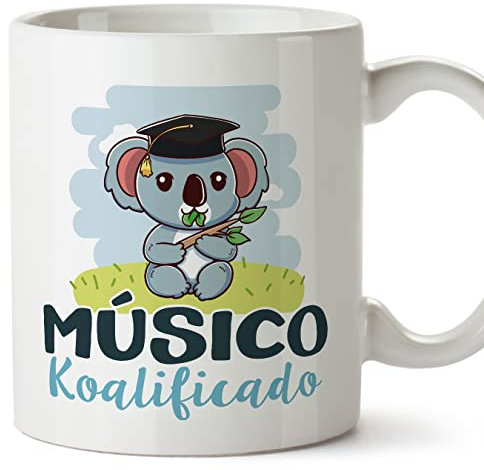 MUGFFINS Tazas para MÚSICO hombre - En Español - Koalificado/koalificada - 11 oz / 330 ml - Regalo original y divertido