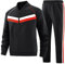 W JIANWANG Herren Jogginganzug Trainingsanzug Sportanzug Fußball Sporthose für Gym Tracksuit Atmungsaktiv Hausanzug Schwarz JW-254-L