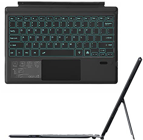 Type Cover Per Microsoft Surface Pro 7 Plus/Pro 7/Pro 6/Pro 5/Pro 4/Pro 3 Tablet Da 12,3 Pollici, Wireless Bluetooth [Retroilluminazione A 7 Colori] Tastiera Italiana Con Touchpad