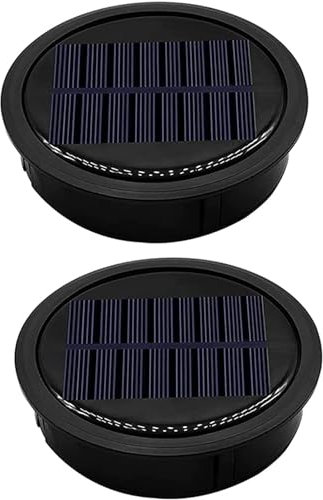 2Stück 10cm Solarleuchten Ersatz Top, Solarlaternenlampe mit LED Leuchtmitteln Solarpanel Lampe Outdoor Laterne Deckel Glühbirne Ersatzteil für Gehweg im Outdoor Hängelaternen Laterne DIY Garten Decor