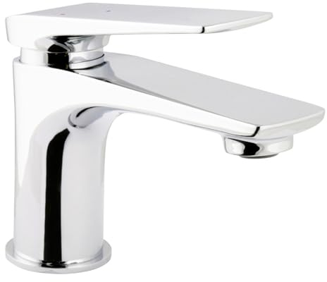 'aquaSu® Waschtischarmatur Orva in Chrom, mit Wasserspar-Mischdüse, Kosten sparende Kaltwassermittelstellung, Typ 1 1/4 '' Schaftventil, Standard-Befestigung, 795555