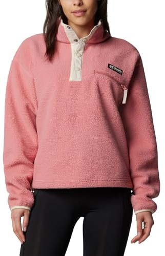 Columbia Helvetia II Cropped-Fleece, halblange Druckknöpfe für Damen, Rosa Agave, XXL