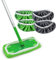 KONFEN Paños de Recambio para Fregonas for Swiffer, 4 Paños Reutilizables para Fregonas for Swiffer Sweeper, Paños de Microfibra Coral para Fregonas for Swiffer en Seco y Húmedo (2 VERDES+2 GRISES)