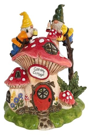 Blue Sky Keramik Sanctuary Garden Candle House Zwerg Pilz Teelicht