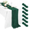 6 Stück Dunkelgrün Seihtuch Tischläufer 3 m Boho Gaze Tischläufer 55 x 300 cm rustikal romantisch Langer Tischläufer für Hochzeit Party Brautparty Erntedankfest Weihnachtsdekoration