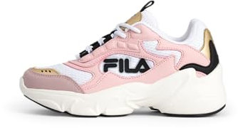 FILA Ragazza Collene Logo Kids Sneaker, White Powder Pink, 30 EU