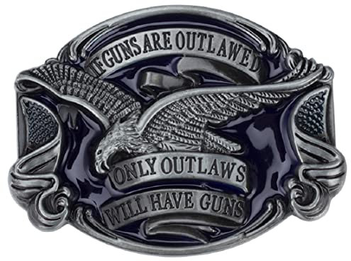 Longcreek Adler-Gürtelschnalle für Herren, Amerikanische Flagge Adler Gürtelschnalle, Amerikanische Weißkopfseeadler-Gürtelschnalle, Western-Cowboy-Gürtelschnalle, Punk Rock Gürtelschnalle (Silber)