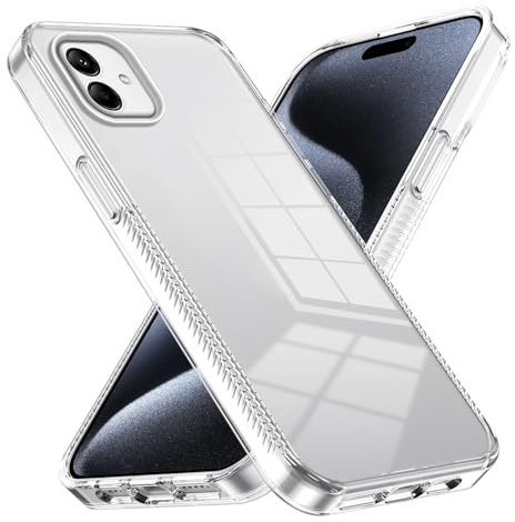 Handyhülle auf der Rückseite Kristallklare, kompatibel mit Samsung Galaxy A04 Hülle, hartes Acryl-PC, ultradünne Schutzhülle auf der Rückseite, kratzfeste, stoßdämpfende Abdeckung, kompatibel mit Gala