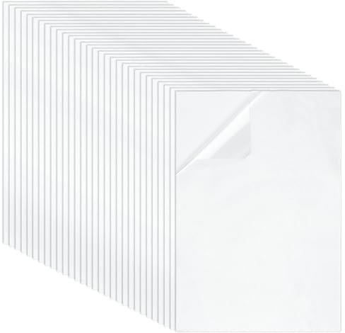 BENECREAT 30 stücke 30x20cm WhiteSmoke Wärme Transfer Kunststoff, PET Hot Fix Tape Klebriges Strass-Transferband Für T-Shirts Stoff Geschenk DIY Design