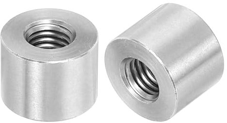 QUARKZMAN 4Stk M10 Runde Anschlussmuttern 304 Edelstahl Kupplungsmutter 15mm/0.6 Länge Hülse Stab Stehbolzen Mutter für Halterung M10x15x20mm