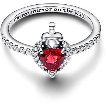 PANDORA Moments Disney Villains Böse Königin Ring aus Sterling Silber mit künstlichem Kristall, Größe 52, 193422C01-52