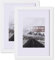 Muzilife Bilderrahmen Weiß 21 x 29,7 cm (DIN A4), 2er Set Fotorahmen Posterrahmen mit Passepartout für 13 x 18 cm Bilder, Kunststoffrahmen, Eignet sich als Tisch-Aufsteller und für die Wand