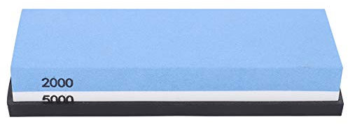 Sunicon Knifes Sharpener Stone, 2000 + 5000 Mesh Double Sided Knifes Sharpening Stone Professional Sharpener with Non Slip Base and Angle Guide