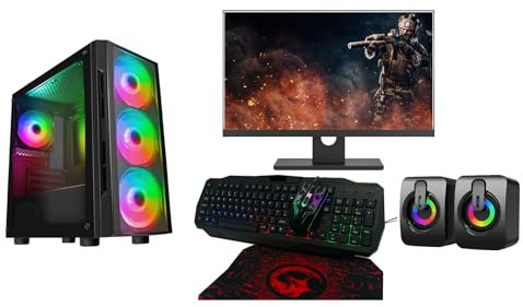 Budget Gaming PC 22” Bundle + RGB speakers Intel Core i3-16GB RAM - 1TB HDD – GT 720 2GB ARGB Gaming Case - WINDOWS 10