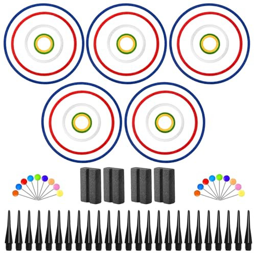 YAOZUP 179 Stück Dart Zubehör Set, 25 Gefühlt Dart Übungsringe 40 Pinnadeln 4 Dart Schleifstein für Metall Darts und 100 2BA Schwarz softdart Spitzen, für Anfänger Üben Das Training