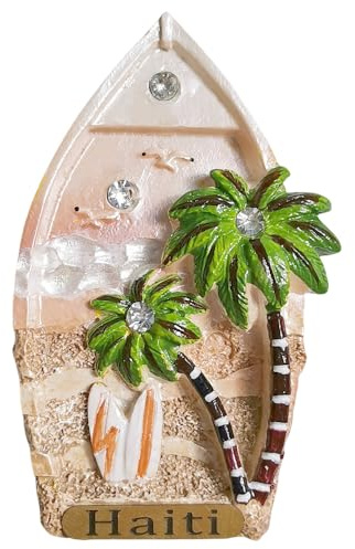 Kühlschrankmagnet, Motiv: Schiff, Haiti, Tourismus, 3D-Souvenir, Kühlschrankdekoration, Bastel-Kollektion