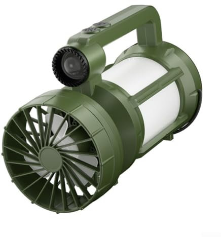 UTTASU Outdoor Camping Fan Solar Powered Rechargeable Portable Tent Fan, 2-in-1 Multi-Function Hook Design 20W Rechargeable LED Flashlight Atmosphere Lamp with Type-C Charging for Outdoor