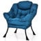 COSTWAY Sessel gepolstert, Relaxsessel mit Armlehnen & Seitentasche, Loungesessel, Fernsehsessel, Ohrensessel für Wohnzimmer, Schlafzimmer, Büro (Blau)