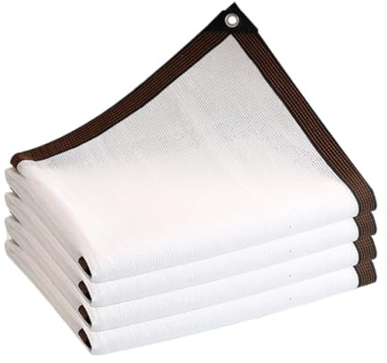 Sonnenschutznetz für Garten, 85 % UV-Schutz, atmungsaktiv, für Pflanzen und Gewächshäuser, mit Ösen, 4 x 2 m, vielseitiges Sonnensegel, Weiß