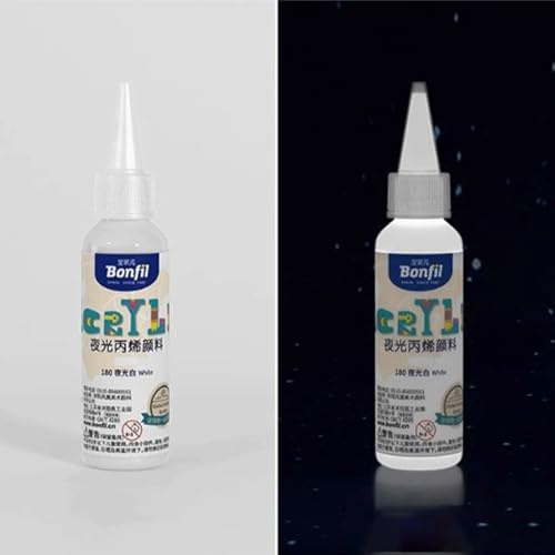 LEMONSTONE Colore acrilico, 60 ml, bianco glow in the dark acrilico, colori fluorescenti fluorescenti per arte, Halloween, feste, stanza buia