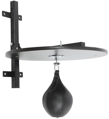Speed Bag Holzplattform Höhenverstellbare Box-Trainingsgeräte Profi Speedball Plattform Kit mit Pumpe und Aufblasnadel Wandmontage Boxapparat Boxtraining Ausrüstung für Zuhause, Fitnessstudio