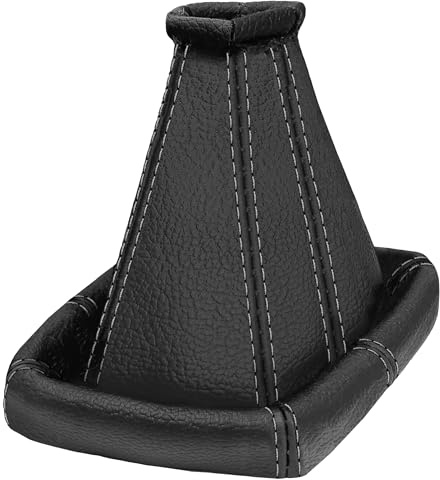 Schaltsack für Ford Mondeo MK3 - Bj. 2000-2003 - aus echtem Leder - Schwarz - Grau - Schaltmanschette - Manschette für Gangschaltung - Schalthebelmanschette für Schaltgetriebe - Echtleder - A0011-3