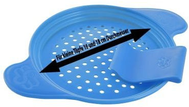 Spätzle-Sieb und Reibe für kleine Töpfe Muxel Spätzlewunder der Ersatz für Spätzlehobel oder Presse, blau