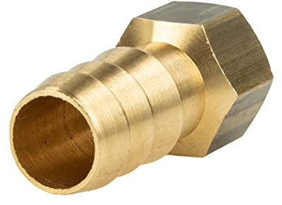 tecuro Sechskant-Schlauchtülle mit Innengewinde Rp 1/8 Zoll x Tülle Ø 10 mm - Messing blank