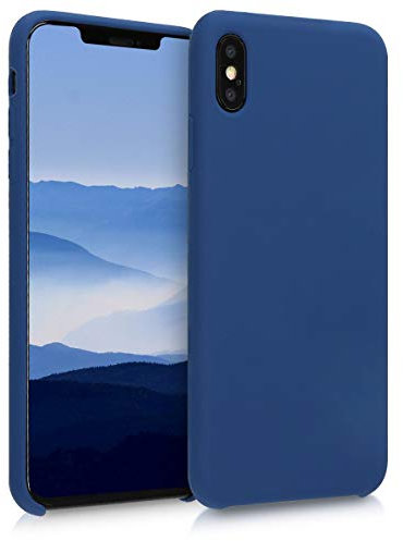 kwmobile Case Compatible with Apple iPhone XS Max Case - TPU Silicone Phone Cover with Soft Finish - Navy Blue