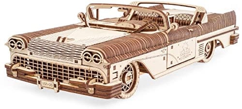 UGEARS Dream Cabriolet – Vatertagsgeschenk, 3D-Puzzles für Erwachsene, mechanische Modelle, Holzpuzzle, Denkaufgabe, BAU-Bastelsets für Erwachsene, DIY-Puzzle, Holzhandwerk, Cabrio-Auto-Bauset