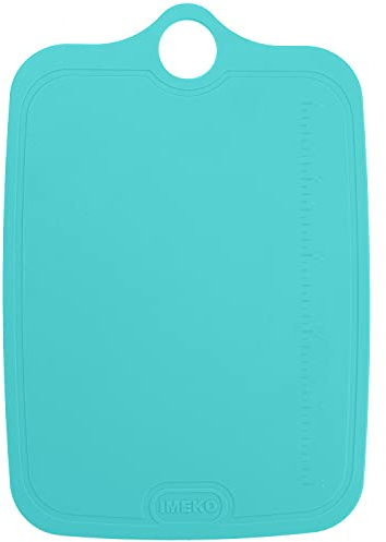 IMEKO TPU-Schneidebrett, BPA-frei, messerfreundlich, flexibel, spülmaschinenfest, platzsparend, ergonomisches Design, Schneidematte – Türkis – Größe: groß 39,9 x 29,2 cm – B: 450 g.