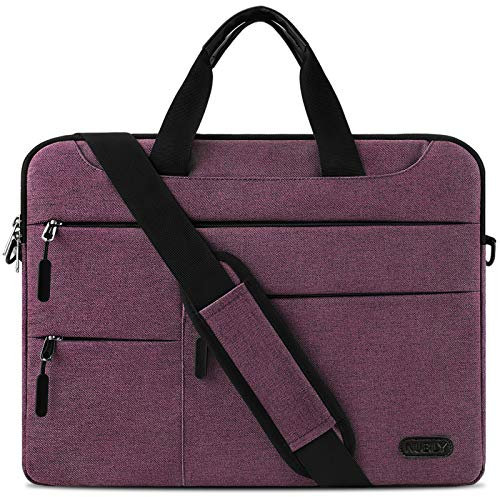 Sacoche pour Ordinateur Portable 15.6 Pouces Sac à Main Porte-Documents à Bandoulière Housse Imperméable pour Homme et Femme Mallette Laptop Bag Rouge